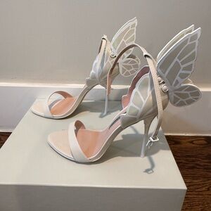 Sophia Webster Cream Heels with Wing Detail “Wifey for Lifey”